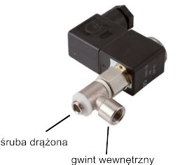 Elektrozawór ze śrubą drążoną 2/2 (NO) G 1/8"-G 1/8", zasilanie od gw. wewn., 24 V AC